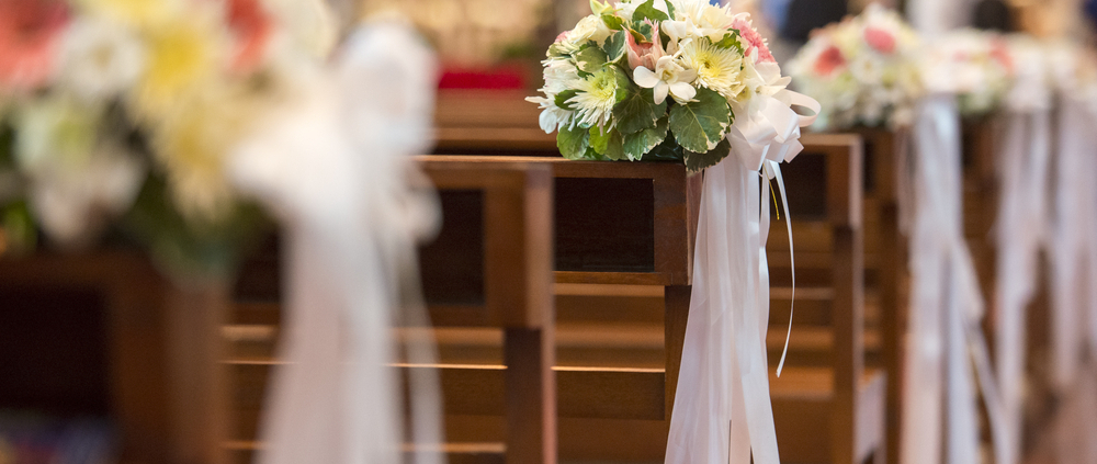 Kirchendekoration, Hochzeit, BLumendekoration