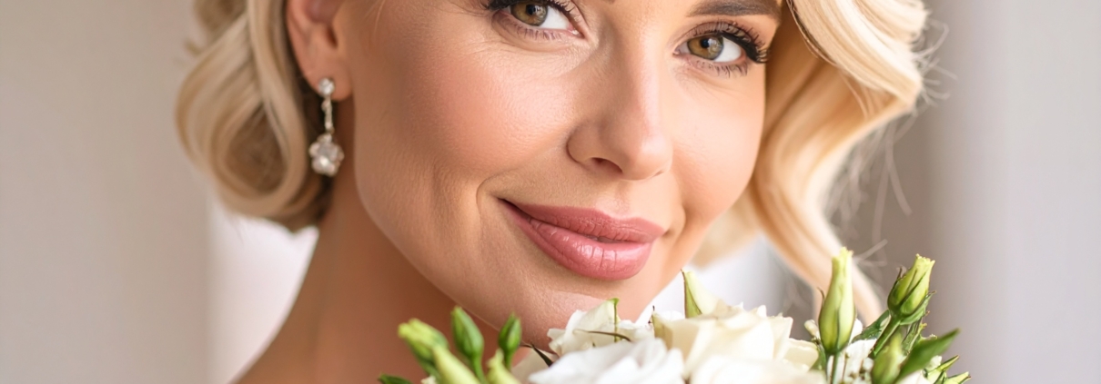 Klassischer Brautstrauß mit Rosen und Eukalyptus aus Düsseldorf